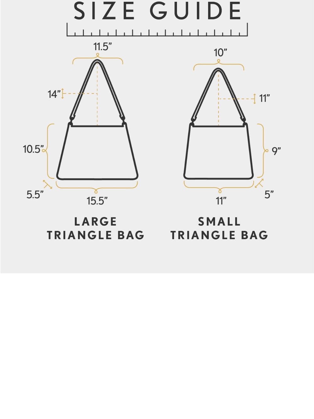 Portland Leather Goods- Nimbus Gray Triangle Shoulder Bag. - Picture 6 of 6